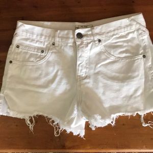 Free people white jean shorts